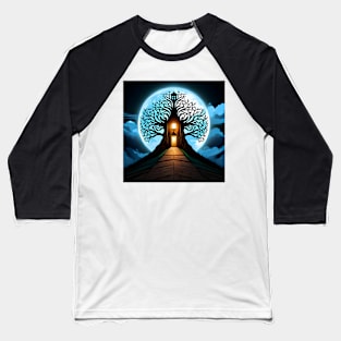 The Gothic Tree of Darkness against the Full Moon Baseball T-Shirt